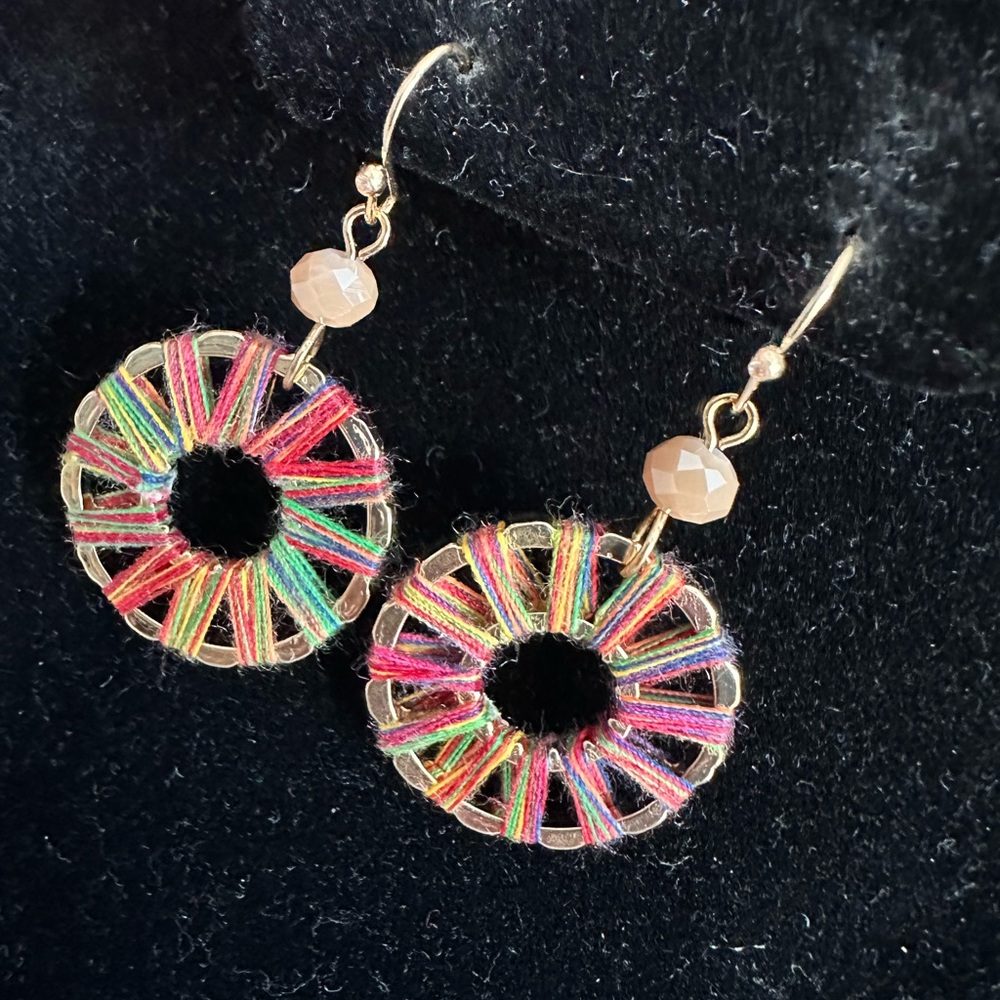 STATEMENT FUNKY MULTI COLORED DANGLING EARRINGS